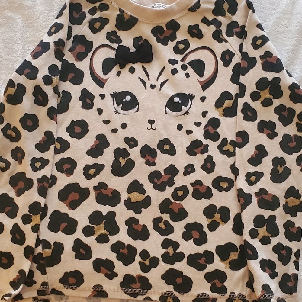 H&M Girl's Paw Print Blouse Size 7-8
